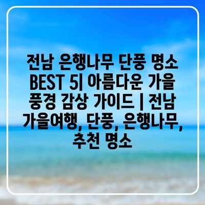 전남 은행나무 단풍 명소 BEST 5| 아름다운 가을 풍경 감상 가이드 | 전남 가을여행, 단풍, 은행나무, 추천 명소