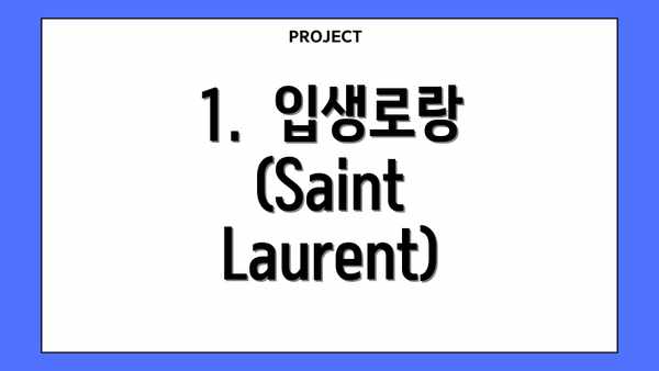 1.  입생로랑 (Saint Laurent)