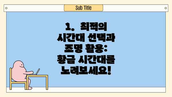 1.  최적의 시간대 선택과 조명 활용: 황금 시간대를 노려보세요!