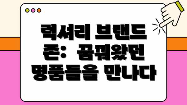 럭셔리 브랜드 존:  꿈꿔왔던 명품들을 만나다
