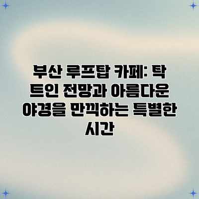 부산 루프탑 카페: 탁 트인 전망과 아름다운 야경을 만끽하는 특별한 시간 부산 루프탑 카페: 탁 트인 전망과 아름다운 야경을 만끽하는 특별한 시간