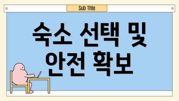 숙소 선택 및 안전 확보