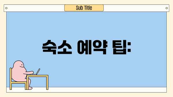 숙소 예약 팁: