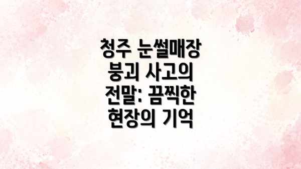 청주 눈썰매장 붕괴 사고의 전말: 끔찍한 현장의 기억