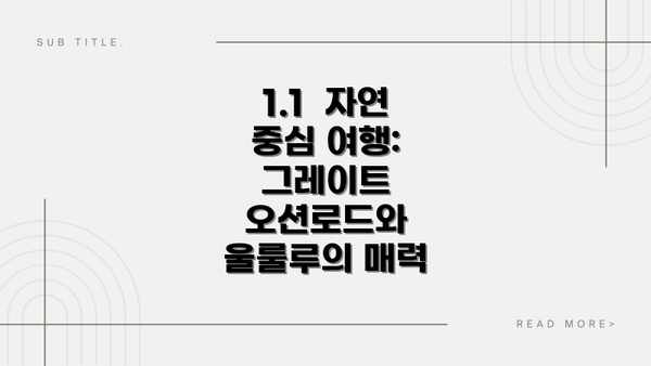 1.1  자연 중심 여행:  그레이트 오션로드와 울룰루의 매력