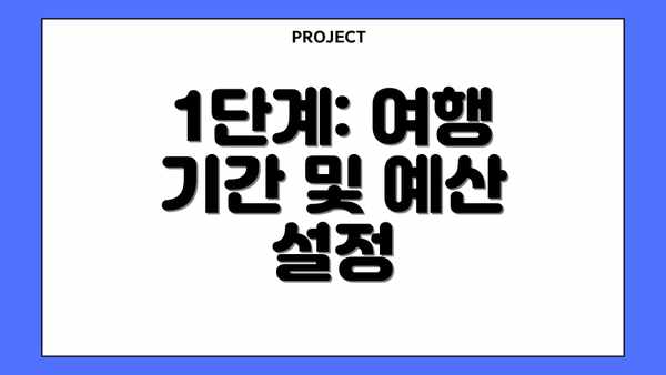 1단계: 여행 기간 및 예산 설정