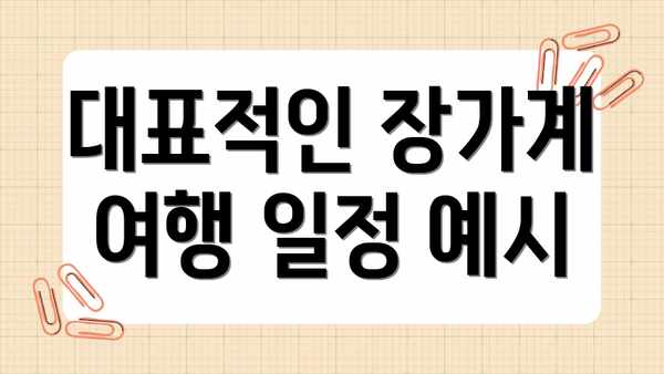 대표적인 장가계 여행 일정 예시