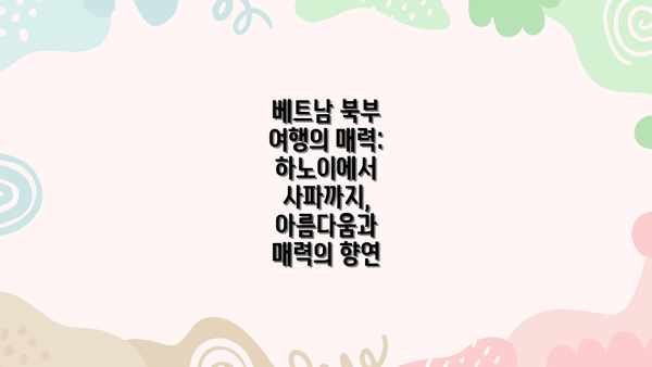 베트남 북부 여행의 매력: 하노이에서 사파까지, 아름다움과 매력의 향연