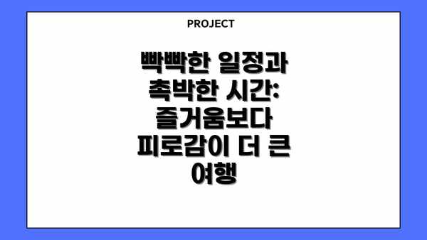 빡빡한 일정과 촉박한 시간: 즐거움보다 피로감이 더 큰 여행