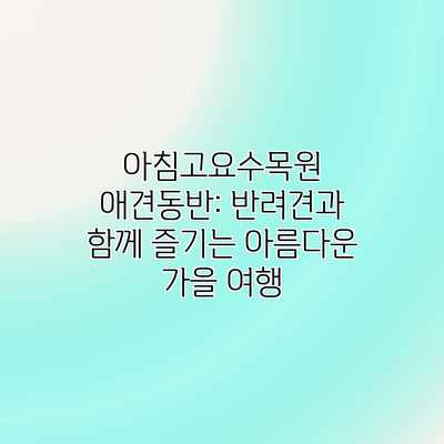 아침고요수목원 애견동반: 반려견과 함께 즐기는 아름다운 가을 여행 아침고요수목원 애견동반: 반려견과 함께 즐기는 아름다운 가을 여행