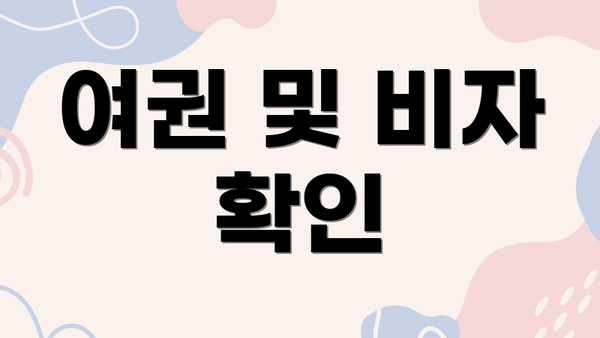 여권 및 비자 확인