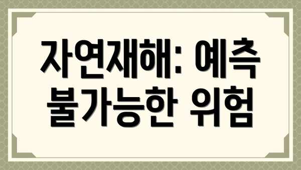자연재해: 예측 불가능한 위험