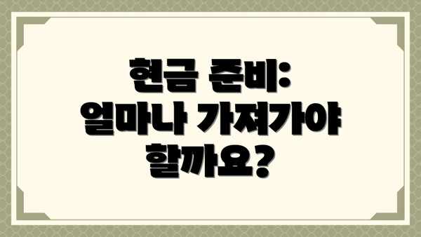 현금 준비: 얼마나 가져가야 할까요?