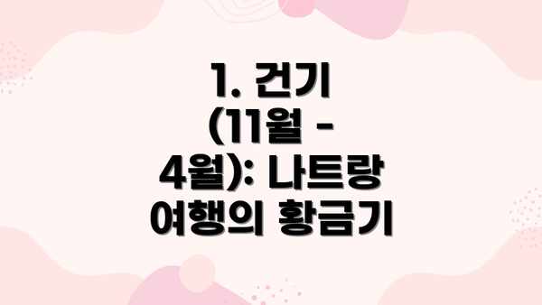 1. 건기 (11월 - 4월): 나트랑 여행의 황금기