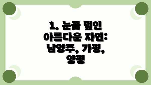 1. 눈꽃 덮인 아름다운 자연: 남양주, 가평, 양평