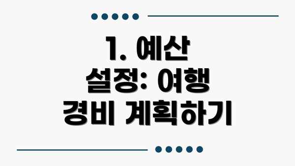 1. 예산 설정: 여행 경비 계획하기