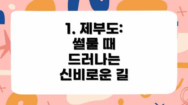 1. 제부도:  썰물 때 드러나는 신비로운 길