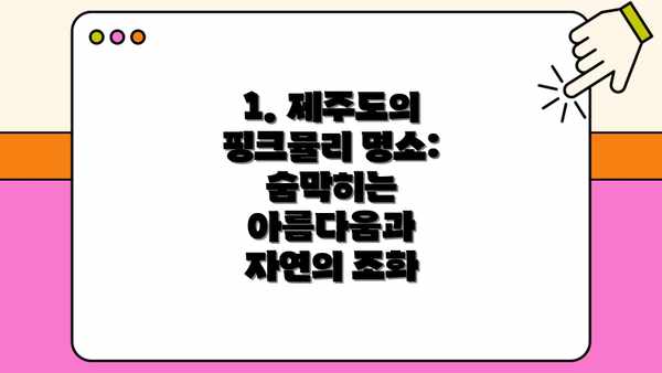 1. 제주도의 핑크뮬리 명소: 숨막히는 아름다움과 자연의 조화