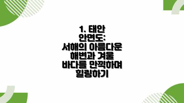 1. 태안 안면도:  서해의 아름다운 해변과 겨울 바다를 만끽하며 힐링하기