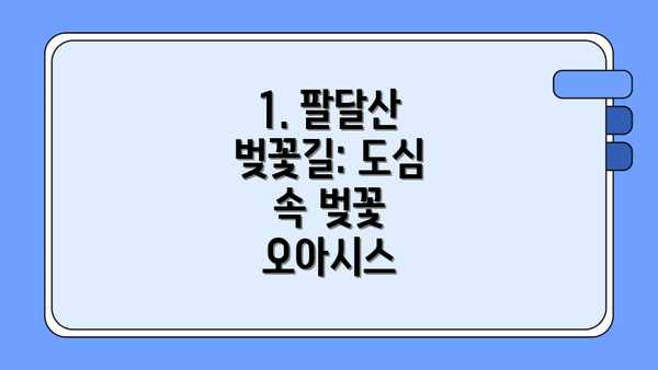 1. 팔달산 벚꽃길: 도심 속 벚꽃 오아시스