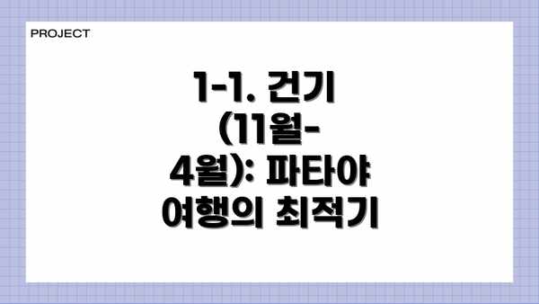 1-1. 건기 (11월-4월): 파타야 여행의 최적기