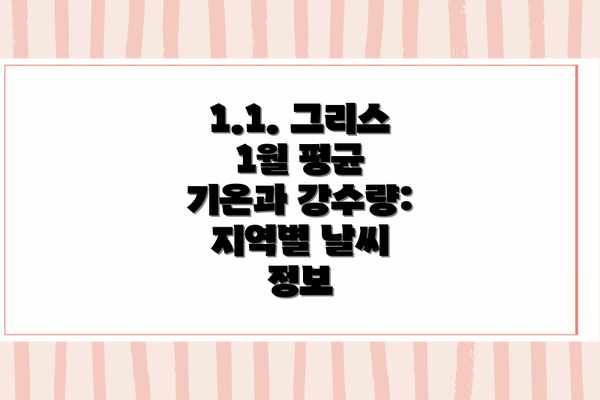 1.1. 그리스 1월 평균 기온과 강수량: 지역별 날씨 정보