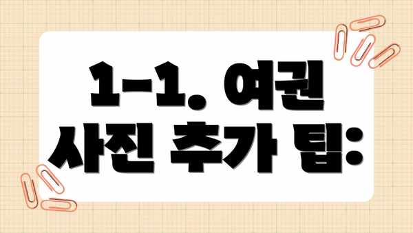 1-1. 여권 사진 추가 팁: