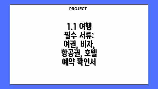 1.1 여행 필수 서류: 여권, 비자, 항공권, 호텔 예약 확인서
