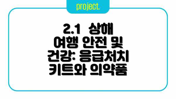 2.1  상해 여행 안전 및 건강: 응급처치 키트와 의약품