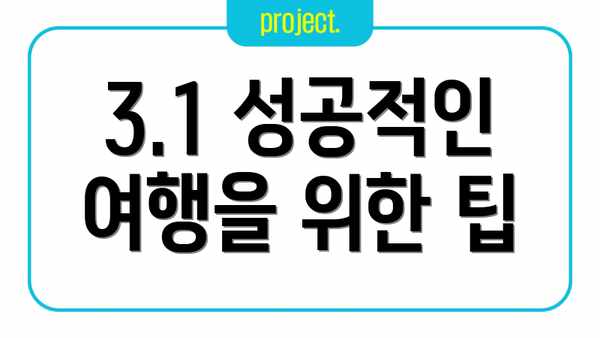 3.1 성공적인 여행을 위한 팁