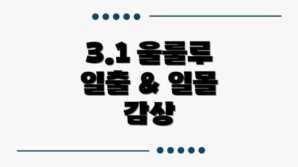 3.1 울룰루 일출 & 일몰 감상