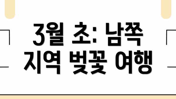 3월 초: 남쪽 지역 벚꽃 여행