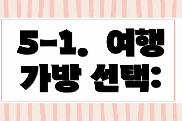 5-1.  여행 가방 선택: