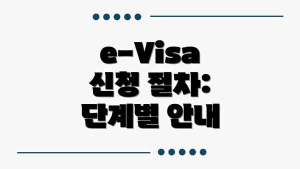 e-Visa 신청 절차: 단계별 안내