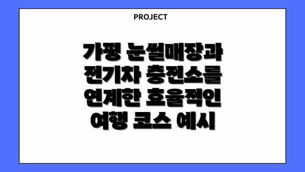 가평 눈썰매장과 전기차 충전소를 연계한 효율적인 여행 코스 예시