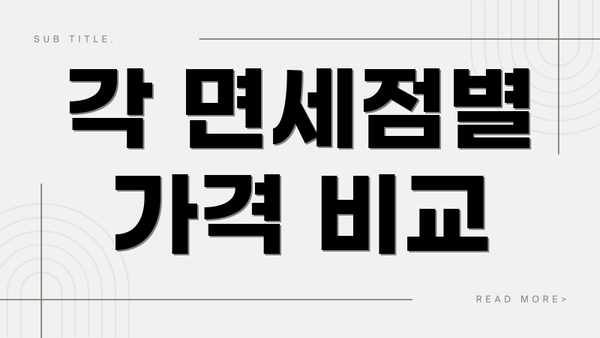각 면세점별 가격 비교