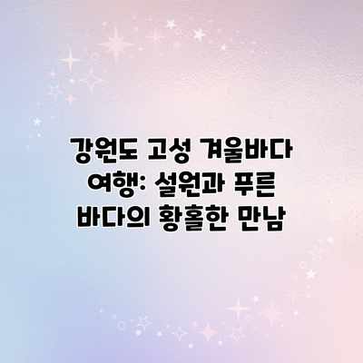 강원도 고성 겨울바다 여행: 설원과 푸른 바다의 황홀한 만남 강원도 고성 겨울바다 여행: 설원과 푸른 바다의 황홀한 만남