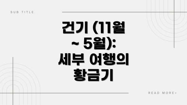 건기 (11월 ~ 5월): 세부 여행의 황금기