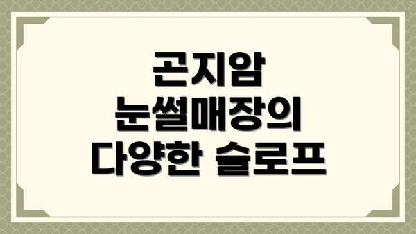 곤지암 눈썰매장의 다양한 슬로프