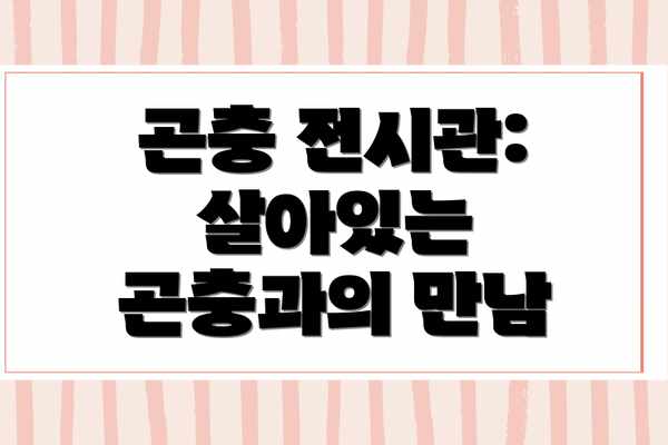 곤충 전시관: 살아있는 곤충과의 만남