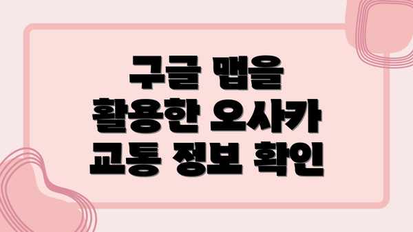 구글 맵을 활용한 오사카 교통 정보 확인