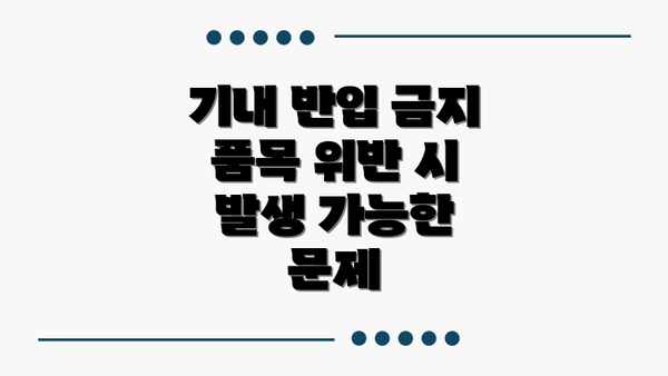 기내 반입 금지 품목 위반 시 발생 가능한 문제
