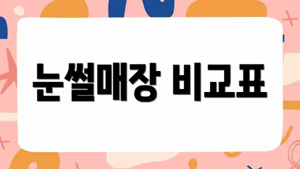 눈썰매장 비교표