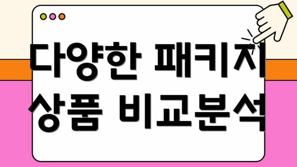 다양한 패키지 상품 비교분석