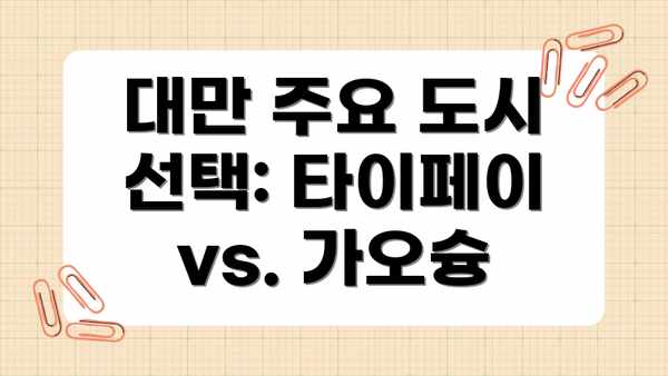 대만 주요 도시 선택: 타이페이 vs. 가오슝