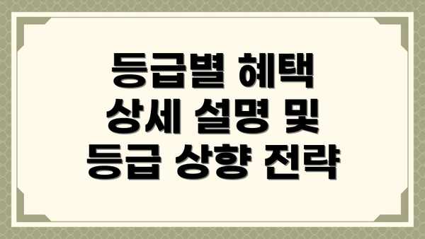 등급별 혜택 상세 설명 및  등급 상향 전략