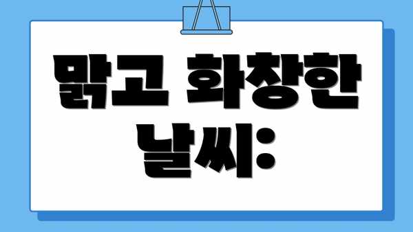 맑고 화창한 날씨: