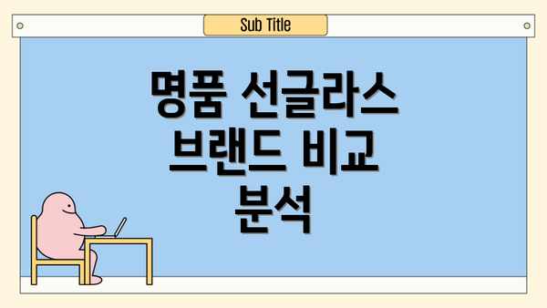 명품 선글라스 브랜드 비교 분석