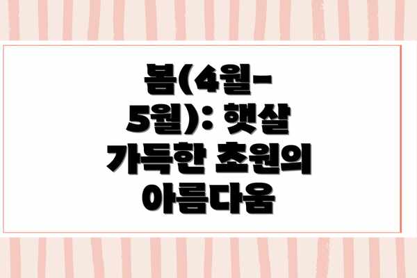 봄(4월-5월): 햇살 가득한 초원의 아름다움