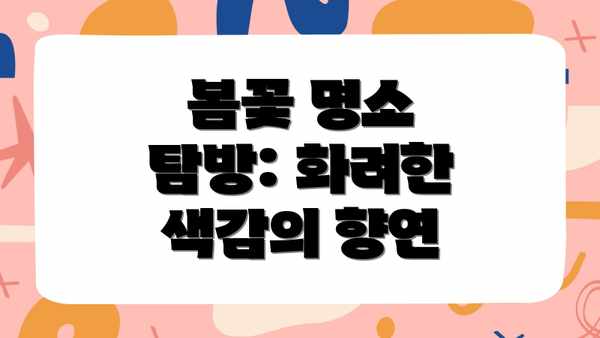 봄꽃 명소 탐방: 화려한 색감의 향연